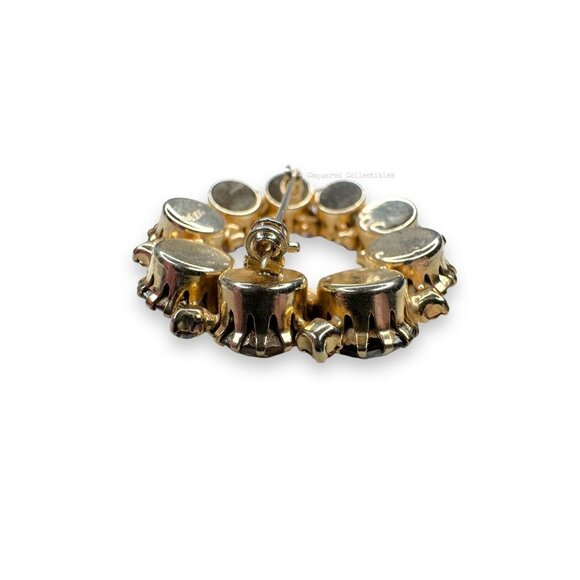 Weiss Brown Tan Topaz Aurora Borealis Crystal Brooch Clip On Earring Set Vintage - Picture 11 of 12